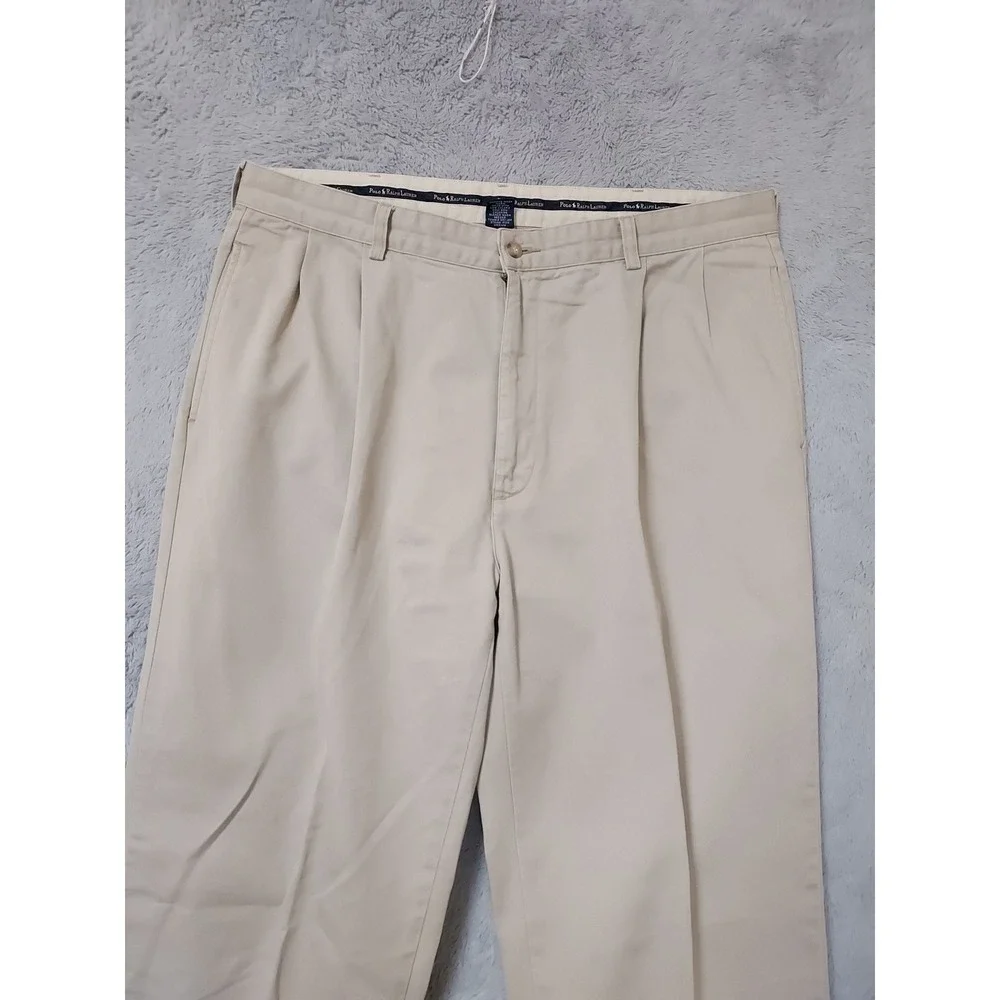 Vintage Polo Ralph Lauren Pants Mens 38x31 Pleated Chino Baggy Skater Cuffed